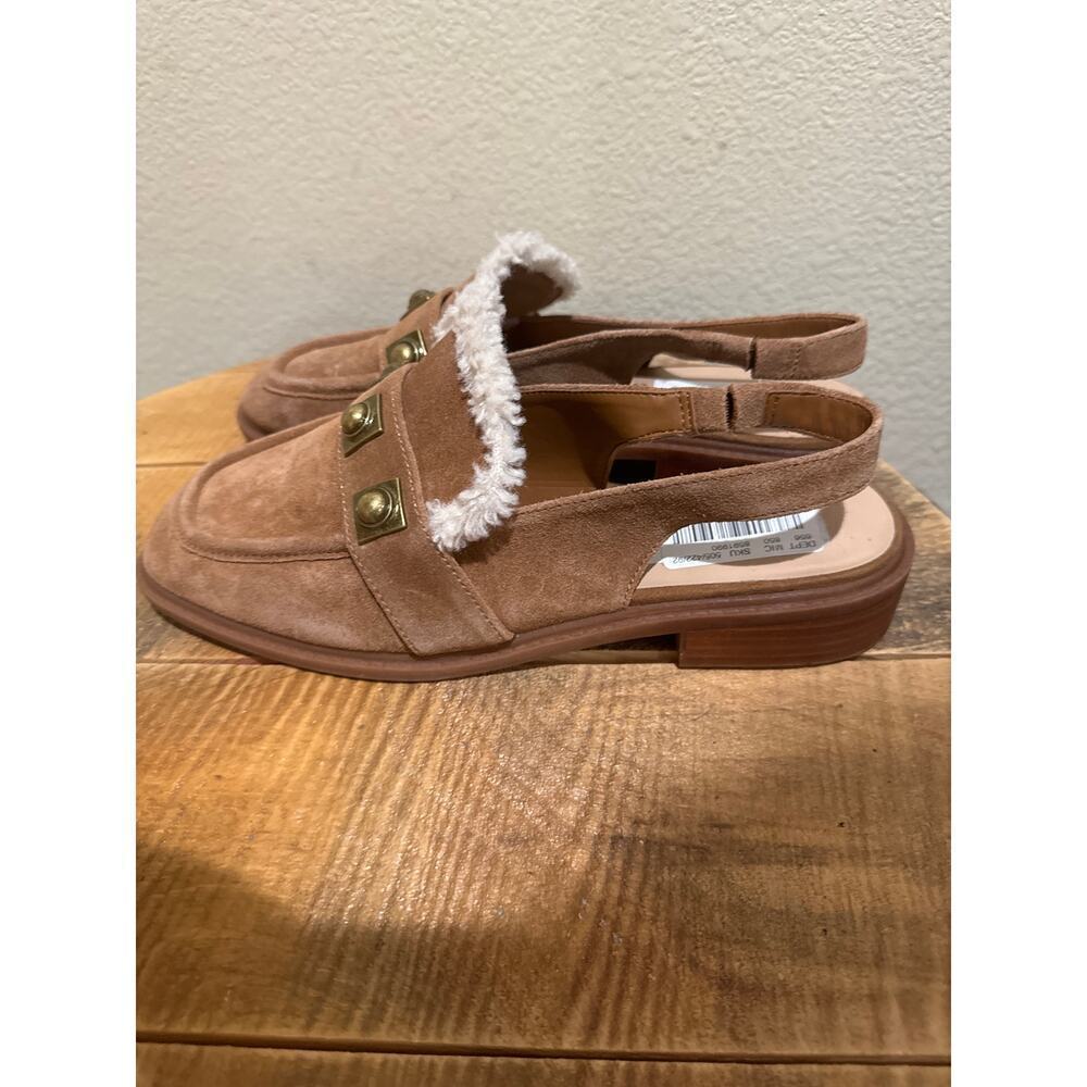 Chelsea & Violet Lundin Suede Faux Fur Slingback Mules size 9.5 - Picture 3 of 7